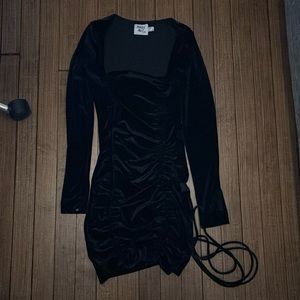 Princess Polly Velvet cinched black dress